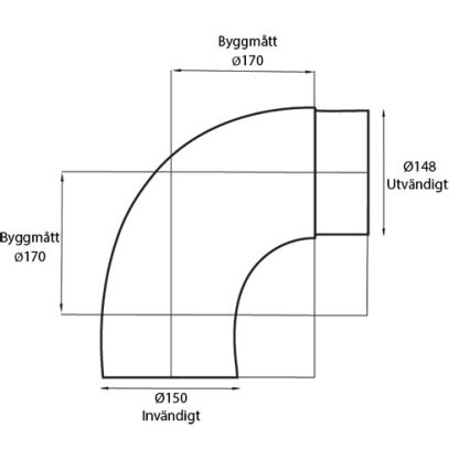Kaminböj 90° Ø150 med sotlucka-1417