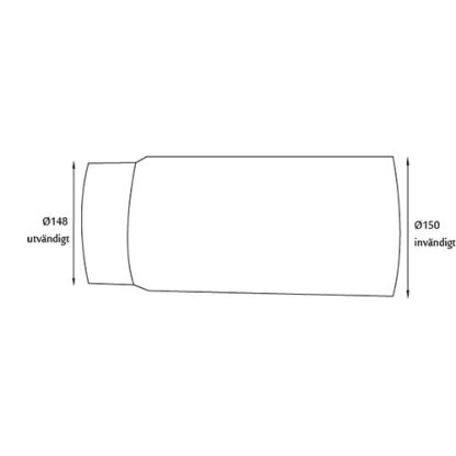 Kaminrör Ø150 500mm-1421